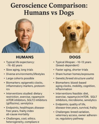 Comparação de gerociência entre humanos e cães